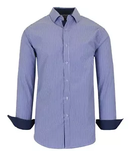 Galaxy by Harvic Herren Langarm Nadelstreifen Kleid Shirt Größe 2XL - Bild 1 von 1