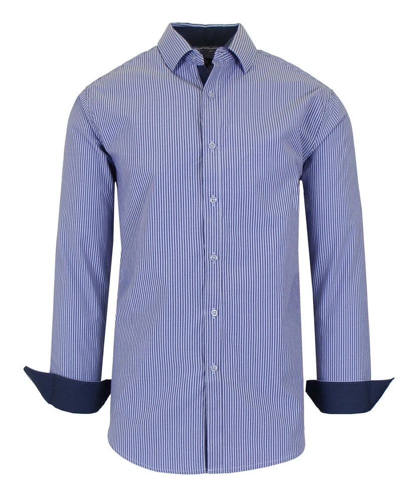 Galaxy by Harvic Men's Long Sleeve Pinstripe Dress Shirt Size 2XL - Image 1 of 1