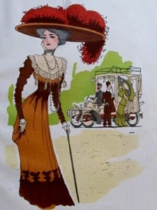 Delarue-Nouvelière  Mode et véhicules de 1908 gravure pochoir authentique 1938 - Picture 1 of 6