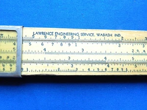 Slide Rule #8-B Lawrence Engineering Service - Wabash, Indiana ~ Adv George Wahn - Picture 1 of 6