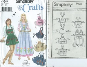 S 7027 sewing pattern Kitchen Hostess BarBQ APRONS sew Seasonal Appliques UNCUT - Picture 1 of 1