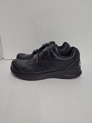 NEW BALANCE 577 SCARPE DA PASSEGGIO UOMO 10 5D IN PELLE NERA 2 CINTURINI