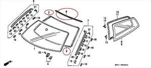 EG6 Windshield Upper Mall Dam Rubber Set HONDA Genuine Car Parts Accessories - Picture 1 of 8
