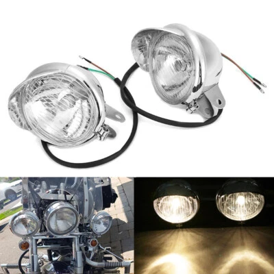 2Pcs  Passing Fog Spot Lights For   Honda Shadow ACE Aero Spirit VT 750 1100 - Image 1 of 4