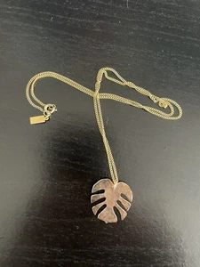 COLLANA FOGLIE MONSTERA PLACCATA IN ORO STERLING 14 kt 18 pollici NUOVA SENZA ETICHETTE Designs - Foto 1 di 2