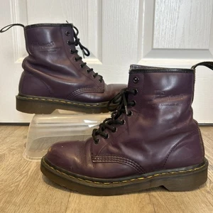 Dr. Martens Glattleder Lila Made In England Stiefel 1460 UK Größe 6/39 8 Loch - Bild 1 von 14