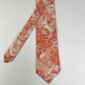 Vintage LILLY PULITZER Krawatte Hirsch Blumen Koralle Retro 60/70er Krawatte Palm Beach 3,75x54 - Bild 1 von 6