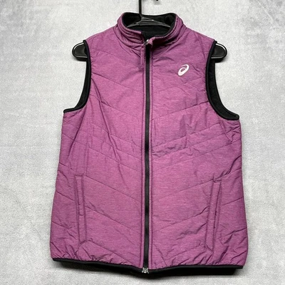 Chaleco Acolchado Asics Para Mujer Medio Púrpura Plumón Logo Simulado Cuello Aislado Foto 1 de 4