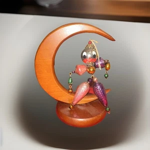 Christopher Radko anni '90 Wiggle Man Clown con porta luna ottimo ornamento vintage - Foto 1 di 5