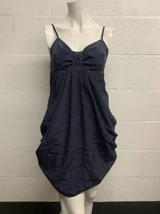 Vestido Love Azul Marino Plata Bronce Hilo Brillante Acanalado Mini Vestido M/L - Imagen 1 de 5