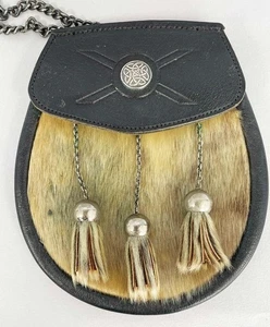 Vintage Scottish Leather Sporran – Highland Kilt Accessory - Picture 1 of 6