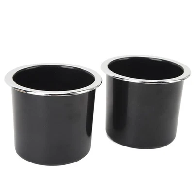 2 Pcs Black Drink Holder with Silver-plated Edges RV Cup Holder Cup Holder  RV - Image 1 of 4