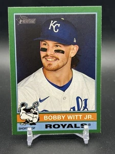 2025 Topps Heritage # 92 Bobby Witt Jr. Green Border Parallel. Royals. - Picture 1 of 2