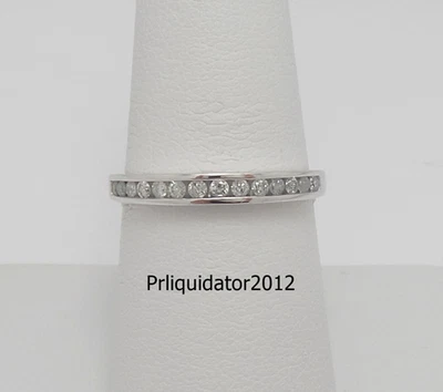 1/4CT Natural Round Diamond Anniversary Wedding Band Bridal Ring 10K White Gold - Image 1 of 4