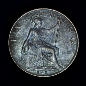 GB GEORGE V BRONZE FARTHING 1911 ++ HIGH GRADE!! ++ [826-41] - Picture 1 of 2