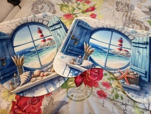 Set * WC Bezug* 2teilig * Maritim Leuchtturm - Bild 1 von 5