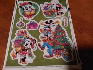 Mickey Mouse Disney Christmas Window Clings 7pc 2006 Paper Magic - Picture 1 of 1