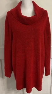 Lane Bryant Women’s 18/20 Plus Cowl Neck Red Sweater Holiday Nice - Picture 1 of 7