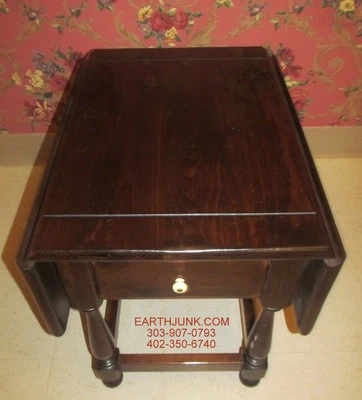 Mesa auxiliar rectangular Ethan Allen antigua taberna hoja caída pino 12 8034 Foto 1 de 4