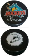 KELOWNA ROCKETS WHL OFFICIAL HOCKEY PUCK VEGUM MFG. MADE IN 🇸🇰 SKYREACH PLACE
