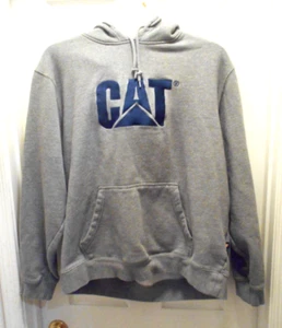 Caterpillar Cat Mens Hoodie Sweatshirt Black XXL Trademark Pullover Long Sleeves - Picture 1 of 10