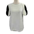 Victoria Beckham Black & Ivory Short Sleeve Top for Target Size Small | 48-12