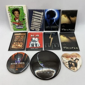 Movie Promo Pins Vintage 1990s Pinback Buttons Lot of 11 Star Wars Spawn Titanic - Picture 1 of 6