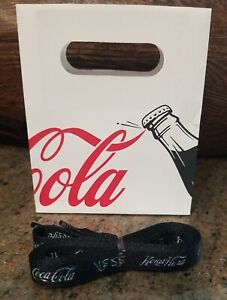 New COCA-COLA Logo SHOE LACES Sealed Black White with Coca Cola Bag  COKE Store 