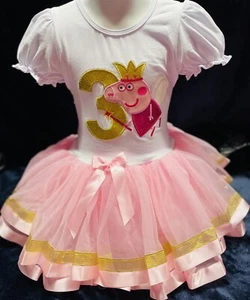 Pig Princess Birthday Party Tutu Dress Pink 3rd Birthday - Picture 1 of 3