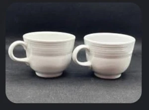 2 Fiesta White Cups Fiestaware Pair Coffee/Tea Cups โ New ๐ - Picture 1 of 7