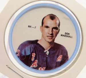 1968-69 Shirriff Hockey Coin #7, DON MARSHALL, New York Rangers, High-Grade - Picture 1 of 2