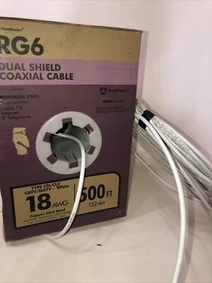 Southwire 56918341 RG6 Dual Shield Coaxial Cable, 18 AWG, 500 ft - Image 1 of 2