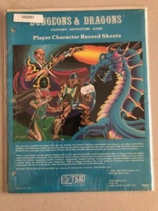 TSR9037 Dungeons & Dragons Player Character Record Sheets D&D Blue Cover - Picture 1 of 9