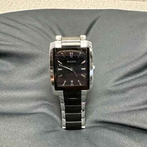 Bulova C960893 bicolor schwarz Ionen Edelstahl 35 mm schmale Uhr klassisch elegant - Bild 1 von 8