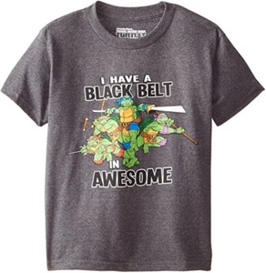 Camiseta Teenage Mutant Ninja Turtles ☆ Niños TMNT Cinturón Negro ☆ Tallas 4-20 - Imagen 1 de 1