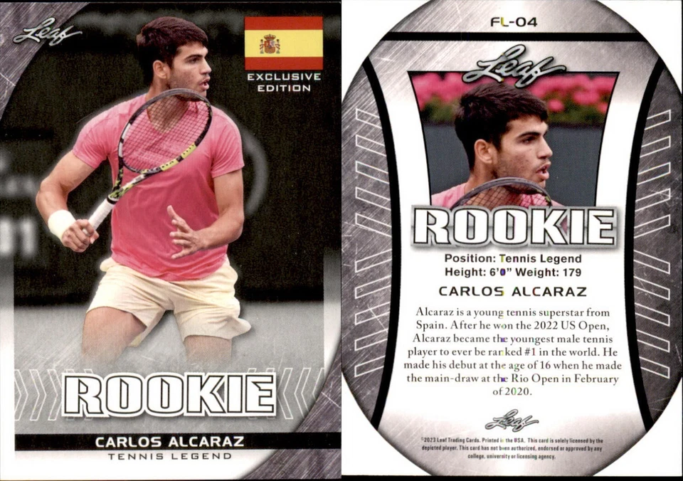2023 Leaf Exclusive Edition Carlos Alcaraz RC Rookie #FL-04 Tennis - Image 1 of 1
