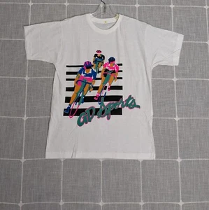 Camiseta De Colección Ciclismo Gráfico Neón Para Hombre Mediana Blanca Puff Pintura Años 80 GD Deportes - Imagen 1 de 14