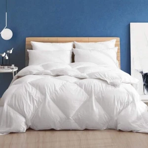 Dafinner Organic Feathers Down Comforter Twin Size with Corner Tabs 68x90” White - Picture 1 of 15