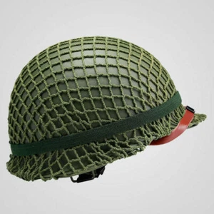 Segunda Guerra Mundial EE. UU. M1 Ejército Casco Red de Barro Color Paracaidista Cubierta de Red de Algodón Gruesa - Imagen 1 de 2