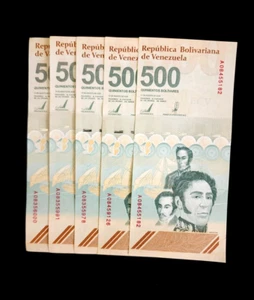 5 x VENEZUELA 500 BOLIVARES DIGITALES -2024 / 500 million redenominated /aUNC - Picture 1 of 3