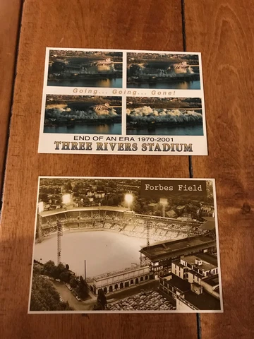 LOT OF 2 PITTSBURGH PIRATES POST CARDS FORBES FIELD THREE RIVERS STADIUM Cover