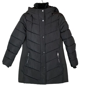 Andrew Marc Black Walker Hooded Puffer Jacket Coat Women's Size Medium - Picture 1 of 19