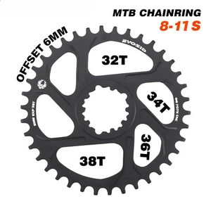 MTB Bicycle Chainring 6mm Offset 32T 34T 36T 38T for SRAM 3-Nail Crank - Picture 1 of 17