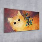 Print on Tempered Glass Sweet Animal with flowers painted cat drawing 100x50