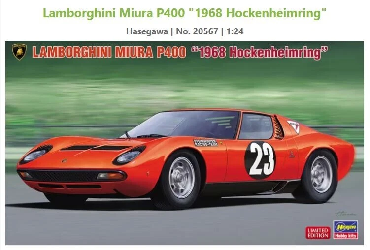 LAMBORGHINI MIURA P400 N.23 HOCKENHEIMRING 1968 KIT 1:24 - Immagine 1 di 1