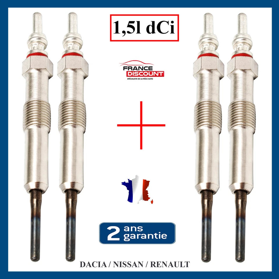 4 Bougie de préchauffage pour Dacia Duster Logan Dokker Lodgy Sandero 1,5 Dci