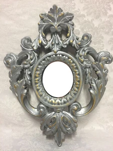 ANCIEN CADRE MIROIR BAROQUE STYLE LOUIS XV / LOUIS XVI VINTAGE EN STUC ACANTHES - Picture 1 of 10