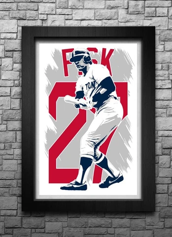 CARLTON FISK art print/poster BOSTON RED SOX FREE S&H! JERSEY Cover