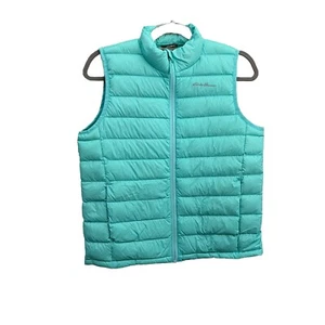 Eddie Bauer Puffer Vest Duck Down Filled Kids L 14 Mint Green - Picture 1 of 10