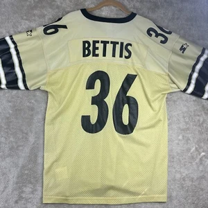 VTG Jerome Bettis Pittsburgh Steelers Jersey Sz XL 52 Starter Black 36 Yellow - Picture 1 of 17
